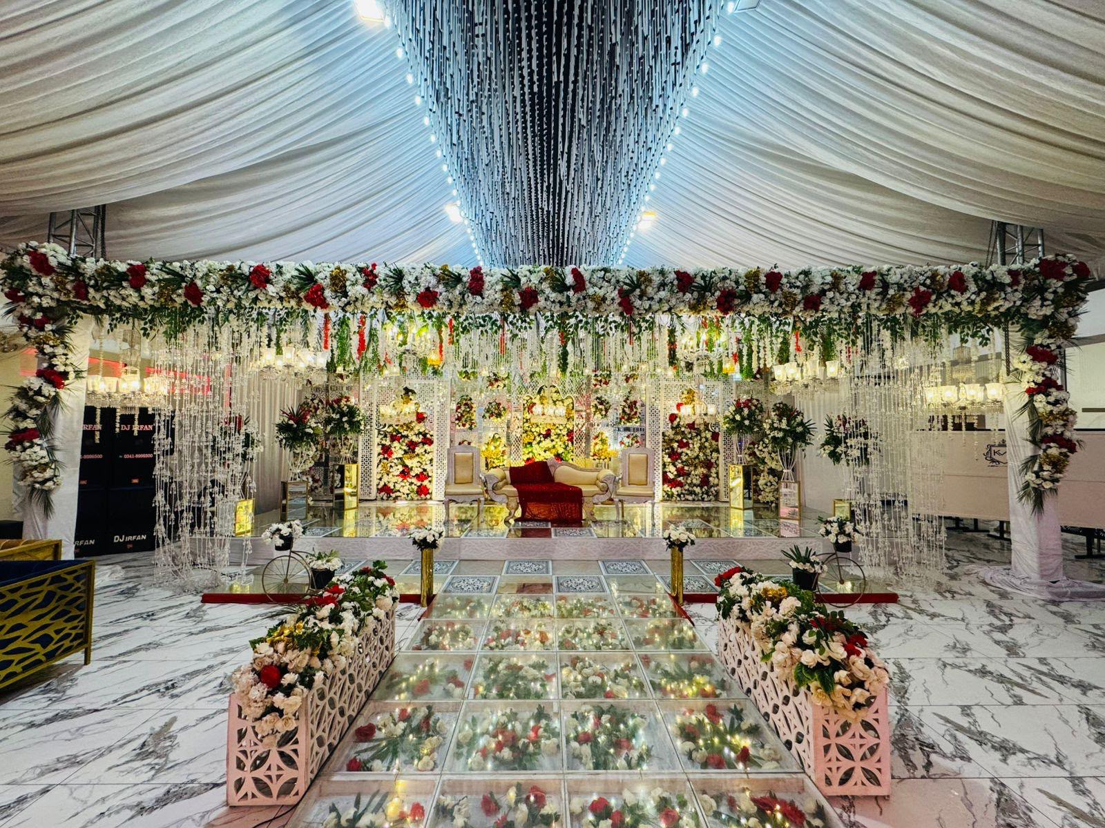 Crystal Garden wedding setup at KMH